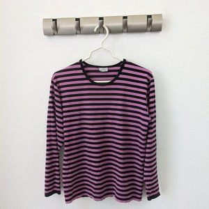 MARIMEKKO Pink+Black Striped T-Shirt  Small/Med